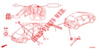 EMBLEMEN/WAARSCHUWINGSLABELS  voor Honda CIVIC 1.8 SE 5 deuren 5-traps automatische versnellingsbak 2014