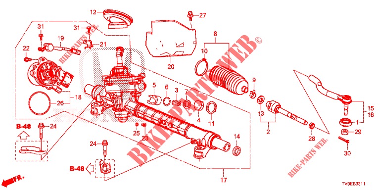 P.S. VERSNELLINGBOX (EPS) (RH) voor Honda CIVIC 1.8 SE 5 deuren 5-traps automatische versnellingsbak 2014