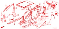 BUITEN PANELEN/ACHTER PANEEL  voor Honda CIVIC 1.8 ES 5 deuren 6-versnellings handgeschakelde versnellingsbak 2014