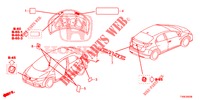 EMBLEMEN/WAARSCHUWINGSLABELS  voor Honda CIVIC 1.8 ES 5 deuren 6-versnellings handgeschakelde versnellingsbak 2014