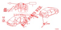 EMBLEMEN/WAARSCHUWINGSLABELS  voor Honda CIVIC 1.8 EX 5 deuren 6-versnellings handgeschakelde versnellingsbak 2015
