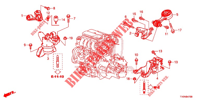 MOTOR BEVESTIGINGEN (1.4L) voor Honda CIVIC 1.8 EX 5 deuren 6-versnellings handgeschakelde versnellingsbak 2016