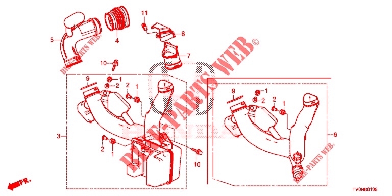 LUCHTINLAATBHUIS (1.8L) voor Honda CIVIC 1.8 SE 5 deuren 6-versnellings handgeschakelde versnellingsbak 2016