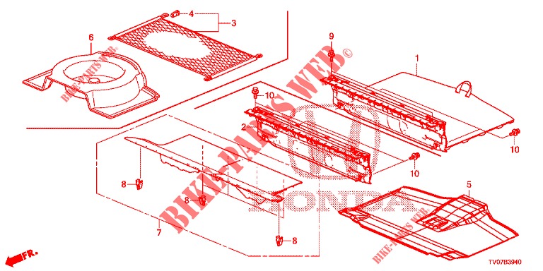 ACHTER VLOER BOX  voor Honda CIVIC 1.8 SE 5 deuren 6-versnellings handgeschakelde versnellingsbak 2013