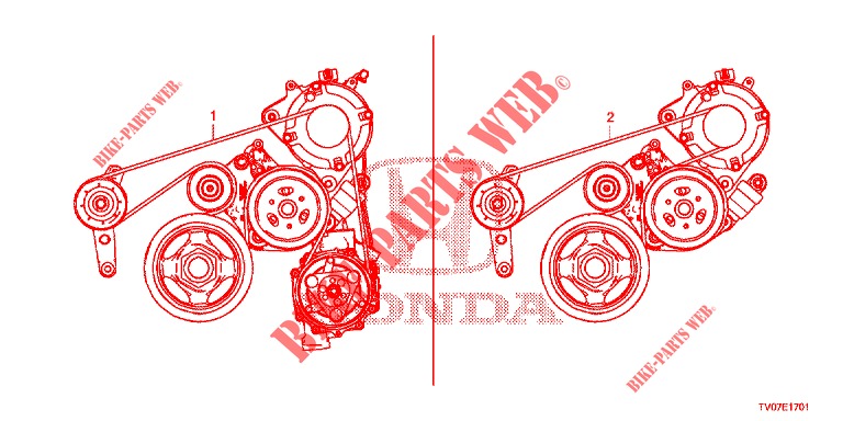 ALTERNATOR RIEM (1.8L) voor Honda CIVIC 1.8 SE 5 deuren 6-versnellings handgeschakelde versnellingsbak 2013