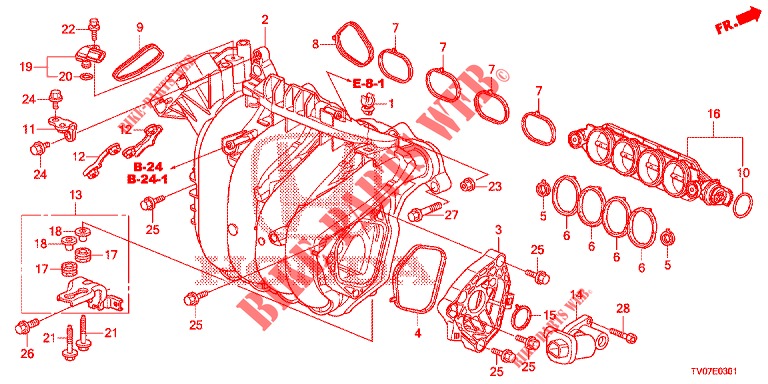 INLAAT SPRUITSTUK (1.8L) voor Honda CIVIC 1.8 SE 5 deuren 6-versnellings handgeschakelde versnellingsbak 2013