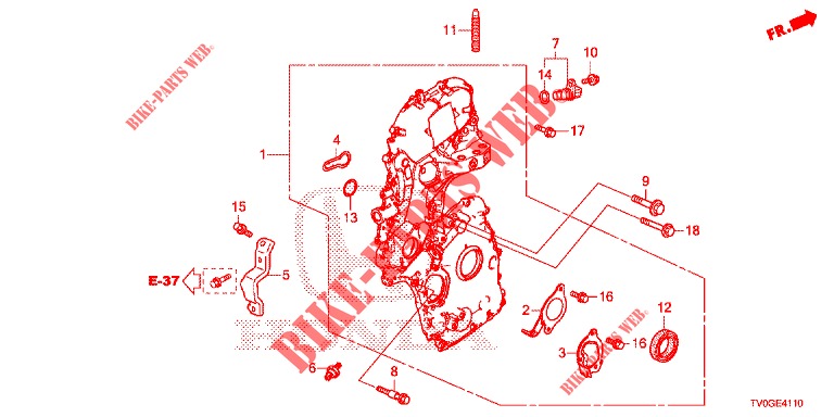 KETTINGKAST (DIESEL) voor Honda CIVIC DIESEL 1.6 ES 5 deuren 6-versnellings handgeschakelde versnellingsbak 2015