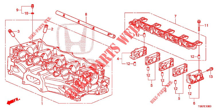 CILINDERKOP AFDEKKING  voor Honda CIVIC TOURER 1.8 ES 5 deuren 5-traps automatische versnellingsbak 2014