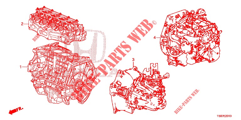 PAKKINGPAKKET/MOTOR MONTAGE/VERSNELLINGSBAKSAMENSTEL  voor Honda CIVIC TOURER 1.8 EXGT 5 deuren 5-traps automatische versnellingsbak 2014
