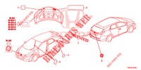EMBLEMEN/WAARSCHUWINGSLABELS  voor Honda CIVIC TOURER 1.8 EXGT 5 deuren 5-traps automatische versnellingsbak 2015