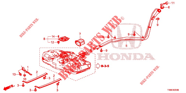 BRANDSTOF VUL PIJP  voor Honda CIVIC TOURER 1.8 ES 5 deuren 5-traps automatische versnellingsbak 2016