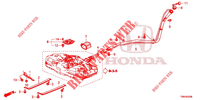 BRANDSTOF VUL PIJP  voor Honda CIVIC TOURER 1.8 SE 5 deuren 5-traps automatische versnellingsbak 2017