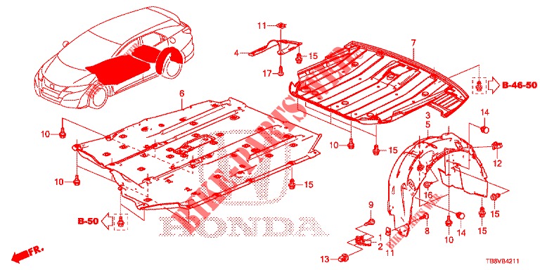ONDER AFDEKKING  voor Honda CIVIC TOURER 1.8 SE 5 deuren 5-traps automatische versnellingsbak 2017