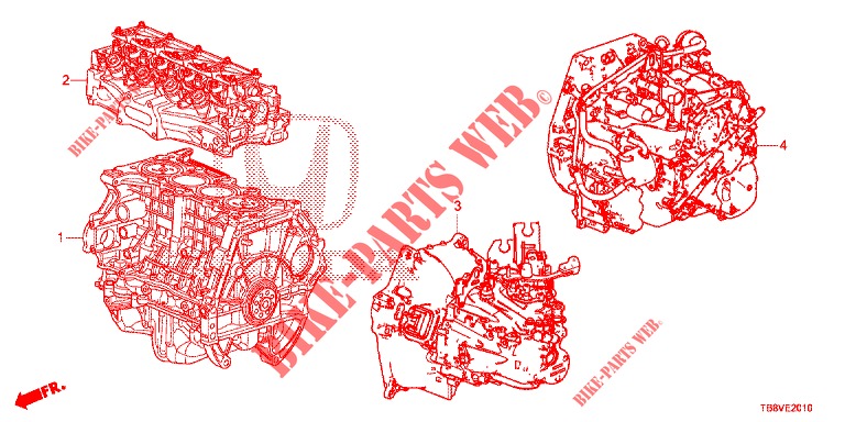 PAKKINGPAKKET/MOTOR MONTAGE/VERSNELLINGSBAKSAMENSTEL  voor Honda CIVIC TOURER 1.8 SE 5 deuren 5-traps automatische versnellingsbak 2017