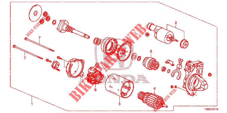 STARTMOTOR (DENSO) (1) voor Honda CIVIC TOURER 1.8 SE 5 deuren 5-traps automatische versnellingsbak 2017