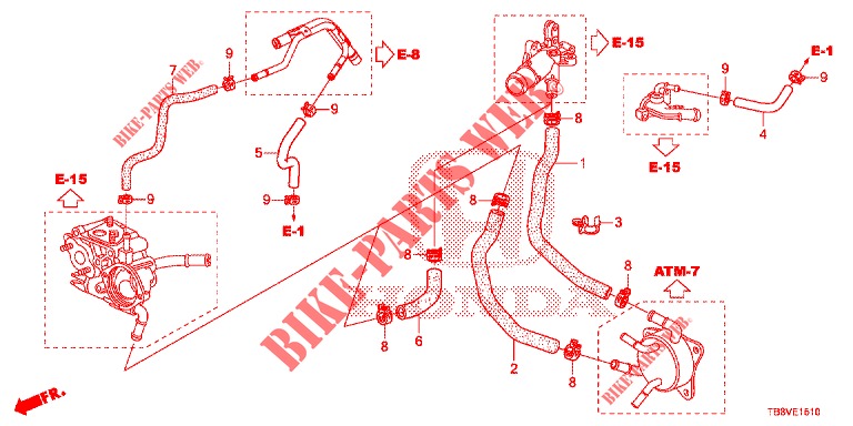 VERWARMINGSEENHEID/WATERSLANG  voor Honda CIVIC TOURER 1.8 SE 5 deuren 5-traps automatische versnellingsbak 2017