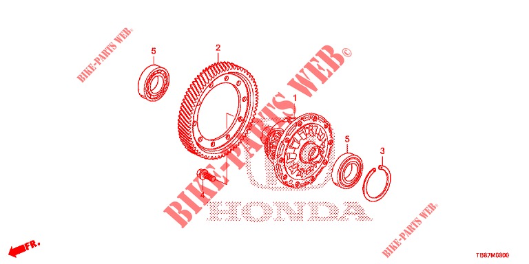 DIFFERENTIEEL VERSNELLING  voor Honda CIVIC TOURER 1.8 LIFESTYLE 5 deuren 6-versnellings handgeschakelde versnellingsbak 2014