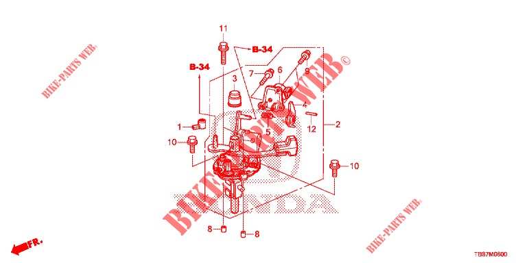 WISSELHENDEL(MT)  voor Honda CIVIC TOURER 1.8 LIFESTYLE 5 deuren 6-versnellings handgeschakelde versnellingsbak 2014