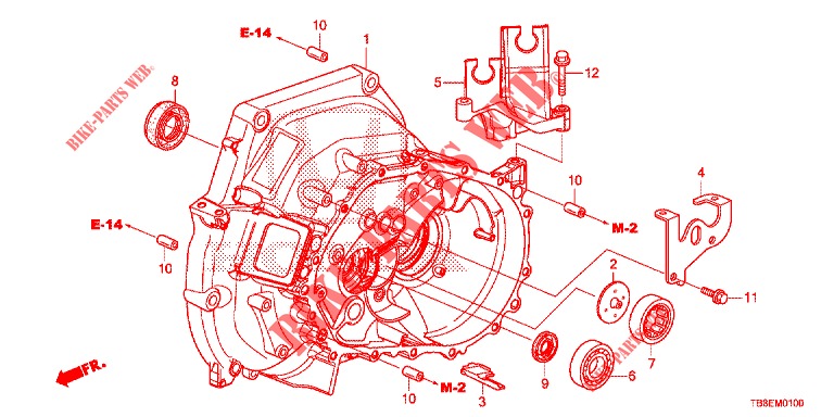 KOPPELING BEHUIZING  voor Honda CIVIC TOURER 1.8 EX 5 deuren 6-versnellings handgeschakelde versnellingsbak 2016