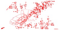 BEDIENINGSEENNEID (COMPARTIMENT MOTEUR) (1) (DIESEL) voor Honda CIVIC TOURER DIESEL 1.6 LIFESTYLE 5 deuren 6-versnellings handgeschakelde versnellingsbak 2014