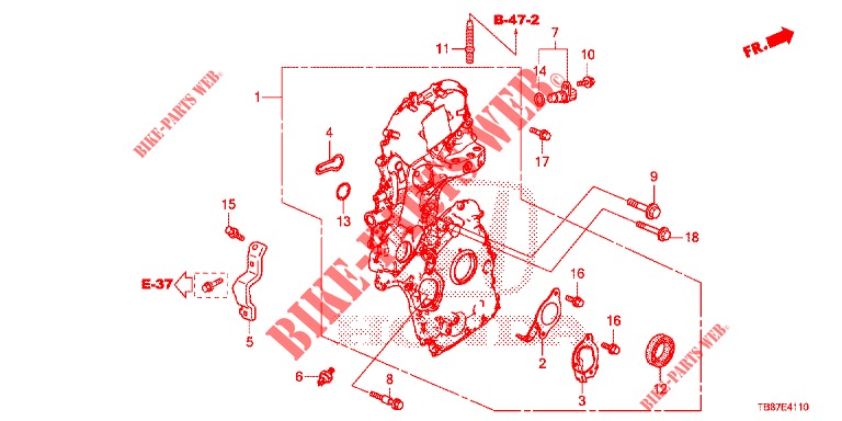 KETTINGKAST (DIESEL) voor Honda CIVIC TOURER DIESEL 1.6 LIFESTYLE 5 deuren 6-versnellings handgeschakelde versnellingsbak 2014