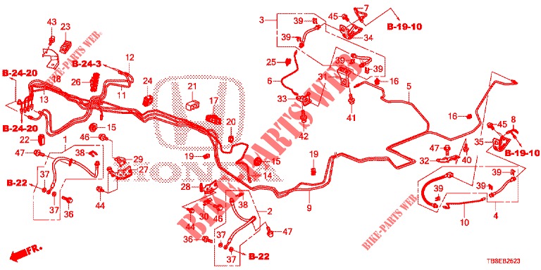 REMVOERINGEN (RH) (DIESEL) voor Honda CIVIC TOURER DIESEL 1.6 ES 5 deuren 6-versnellings handgeschakelde versnellingsbak 2015