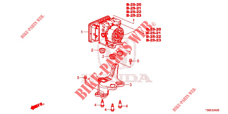 VSA MODULATOR(RH)('00 )  voor Honda CIVIC TOURER DIESEL 1.6 ES 5 deuren 6-versnellings handgeschakelde versnellingsbak 2015