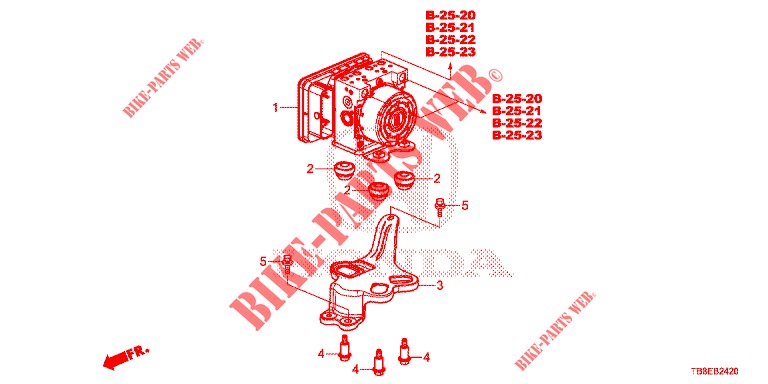 VSA MODULATOR(RH)('00 )  voor Honda CIVIC TOURER DIESEL 1.6 EX 5 deuren 6-versnellings handgeschakelde versnellingsbak 2015