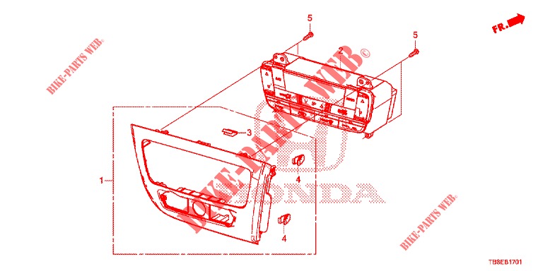 VERWARMING REGELAAR (RH) voor Honda CIVIC TOURER DIESEL 1.6 EXGT 5 deuren 6-versnellings handgeschakelde versnellingsbak 2015