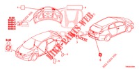 EMBLEMEN/WAARSCHUWINGSLABELS  voor Honda CIVIC TOURER DIESEL 1.6 SE 5 deuren 6-versnellings handgeschakelde versnellingsbak 2015