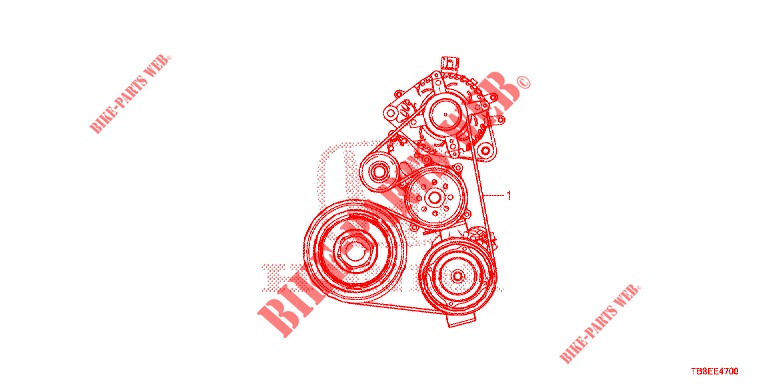 ALTERNATOR RIEM (DIESEL) voor Honda CIVIC TOURER DIESEL 1.6 SE 5 deuren 6-versnellings handgeschakelde versnellingsbak 2015