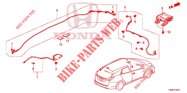 ANTENNE/LUIDSPREKER (RH) voor Honda CIVIC TOURER DIESEL 1.6 SE 5 deuren 6-versnellings handgeschakelde versnellingsbak 2015