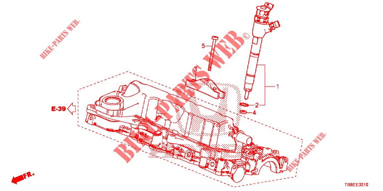 BRANDSTOF INSPUIT (DIESEL) voor Honda CIVIC TOURER DIESEL 1.6 SE 5 deuren 6-versnellings handgeschakelde versnellingsbak 2015