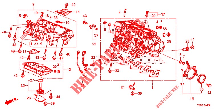 CILINDERBLOK/OLIEPAN (DIESEL) voor Honda CIVIC TOURER DIESEL 1.6 SE 5 deuren 6-versnellings handgeschakelde versnellingsbak 2015