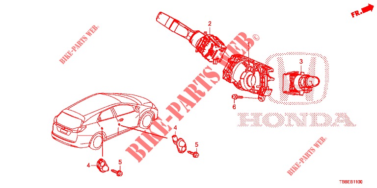 COMBINATIESCHAKELAAR  voor Honda CIVIC TOURER DIESEL 1.6 SE 5 deuren 6-versnellings handgeschakelde versnellingsbak 2015