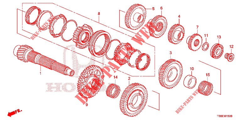 HULPAS (DIESEL) voor Honda CIVIC TOURER DIESEL 1.6 SE 5 deuren 6-versnellings handgeschakelde versnellingsbak 2015