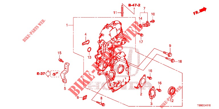KETTINGKAST (DIESEL) voor Honda CIVIC TOURER DIESEL 1.6 SE 5 deuren 6-versnellings handgeschakelde versnellingsbak 2015