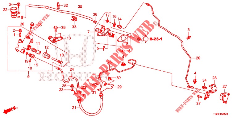 KOPPELING HOOFDCILINDER (RH) (DIESEL) voor Honda CIVIC TOURER DIESEL 1.6 SE 5 deuren 6-versnellings handgeschakelde versnellingsbak 2015