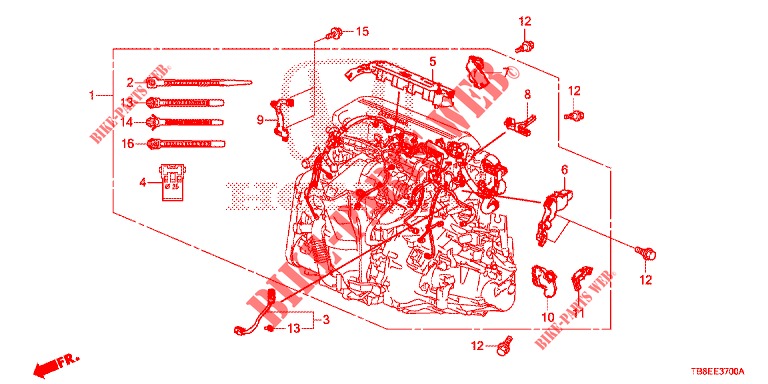 MOTOR BEDRADINGSBUNDEL (DIESEL) voor Honda CIVIC TOURER DIESEL 1.6 SE 5 deuren 6-versnellings handgeschakelde versnellingsbak 2015