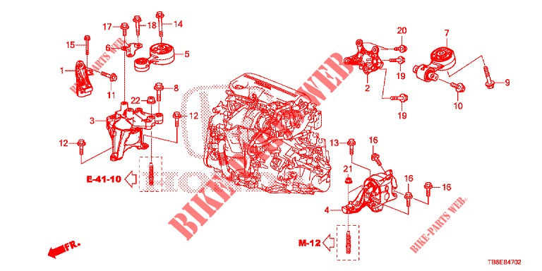 MOTOR BEVESTIGINGEN (DIESEL) voor Honda CIVIC TOURER DIESEL 1.6 SE 5 deuren 6-versnellings handgeschakelde versnellingsbak 2015