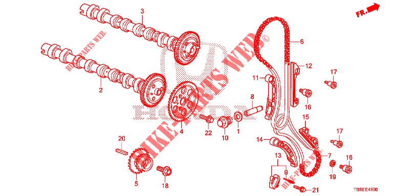 NOKKENAS/NOK KETTING (DIESEL) voor Honda CIVIC TOURER DIESEL 1.6 SE 5 deuren 6-versnellings handgeschakelde versnellingsbak 2015