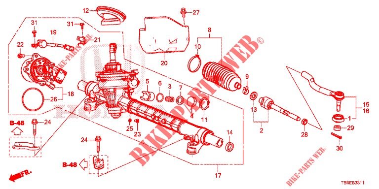 P.S. VERSNELLINGBOX (RH) voor Honda CIVIC TOURER DIESEL 1.6 SE 5 deuren 6-versnellings handgeschakelde versnellingsbak 2015