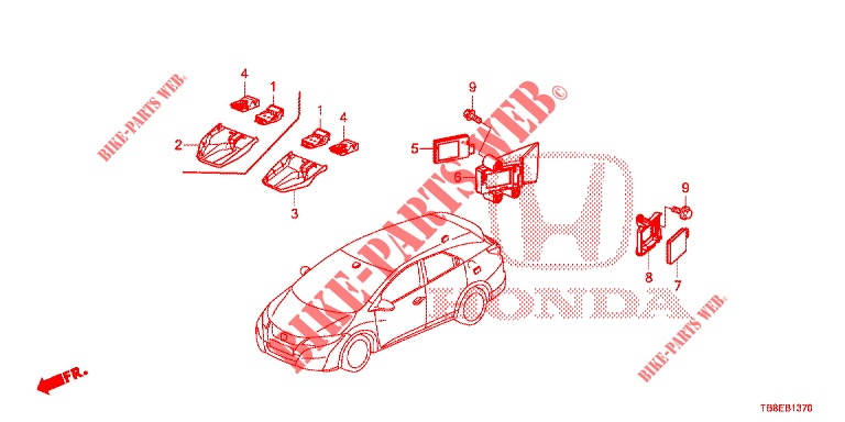 RADAR  voor Honda CIVIC TOURER DIESEL 1.6 SE 5 deuren 6-versnellings handgeschakelde versnellingsbak 2015