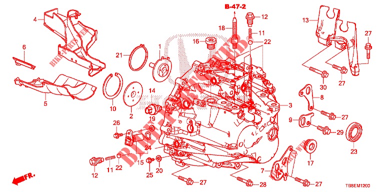 TRANSMISSIE HUIS (DIESEL) voor Honda CIVIC TOURER DIESEL 1.6 SE 5 deuren 6-versnellings handgeschakelde versnellingsbak 2015