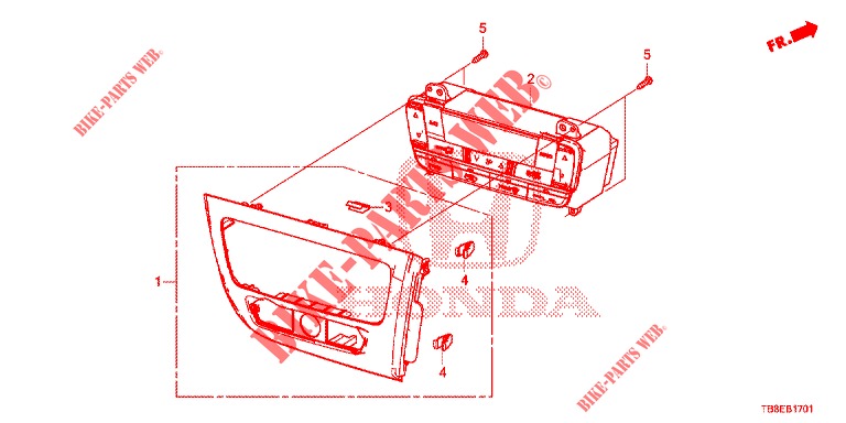 VERWARMING REGELAAR (RH) voor Honda CIVIC TOURER DIESEL 1.6 SE 5 deuren 6-versnellings handgeschakelde versnellingsbak 2015