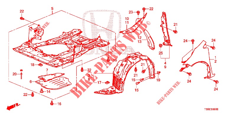 VOOR KAPPEN  voor Honda CIVIC TOURER DIESEL 1.6 SE 5 deuren 6-versnellings handgeschakelde versnellingsbak 2015