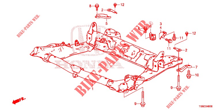 VOOR SUB FRAME  voor Honda CIVIC TOURER DIESEL 1.6 SE 5 deuren 6-versnellings handgeschakelde versnellingsbak 2015