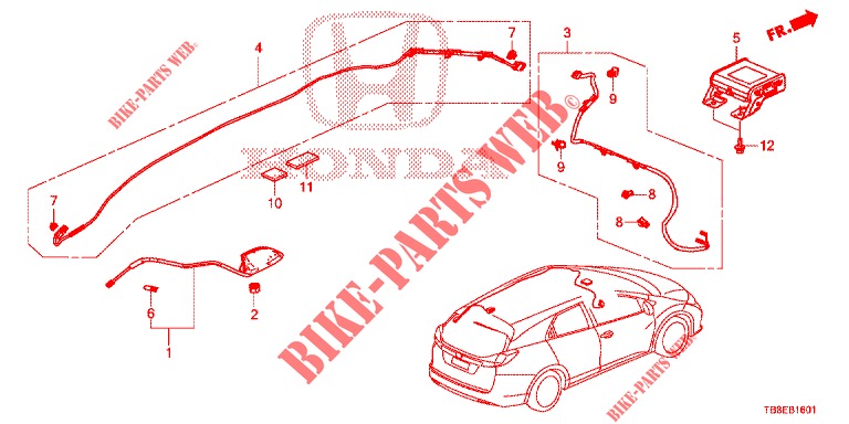 ANTENNE/LUIDSPREKER (RH) voor Honda CIVIC TOURER DIESEL 1.6 EXGT 5 deuren 6-versnellings handgeschakelde versnellingsbak 2016