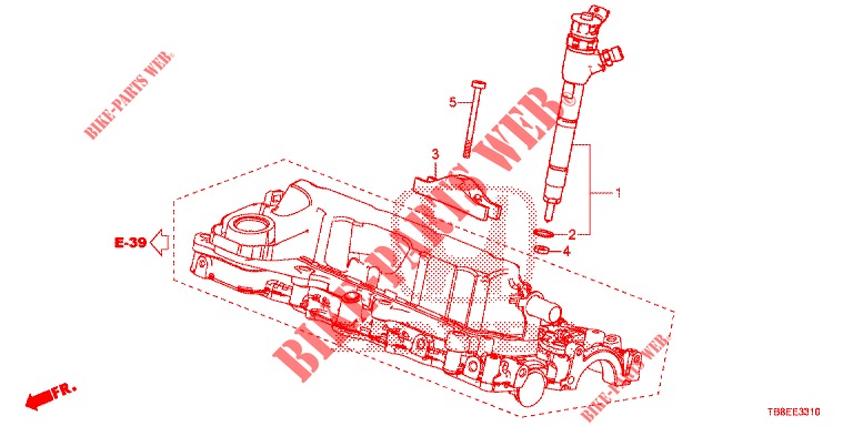 BRANDSTOF INSPUIT (DIESEL) voor Honda CIVIC TOURER DIESEL 1.6 EXGT 5 deuren 6-versnellings handgeschakelde versnellingsbak 2016