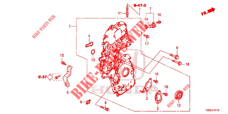 KETTINGKAST (DIESEL) voor Honda CIVIC TOURER DIESEL 1.6 EXGT 5 deuren 6-versnellings handgeschakelde versnellingsbak 2016